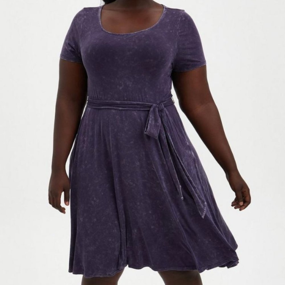 Torrid Soft Wash Tie-Waist Skater Dress